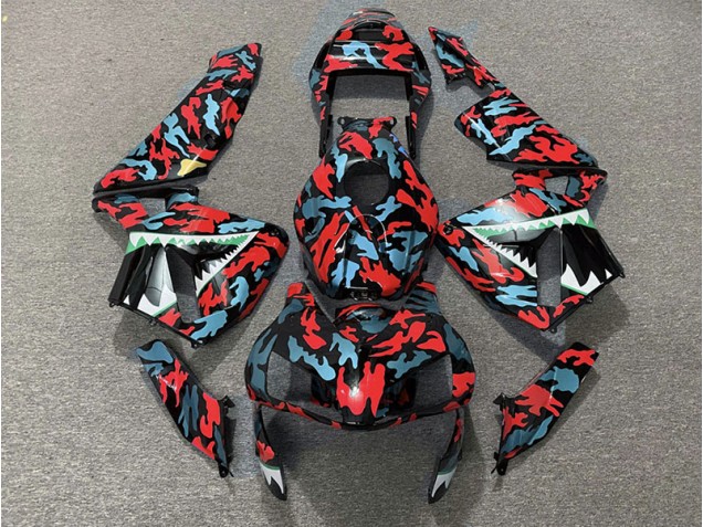 Red and Blue Camo 03-04 Honda CBR600RR Fairings Red and Blue Camo 03-04 Honda CBR600RR Fairings
