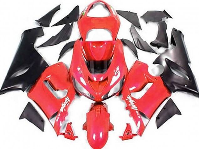 Red and Matte Black 05-06 Kawasaki ZX6R Fairings Red and Matte Black 05-06 Kawasaki ZX6R Fairings