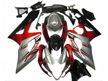 Red and Silver 05-06 Suzuki GSXR 1000 Fairings