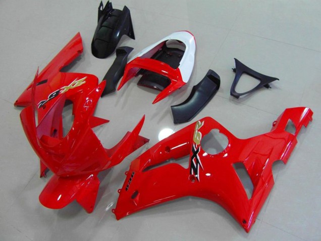 Red and White 03-04 Kawasaki ZX6R Fairings Red and White 03-04 Kawasaki ZX6R Fairings