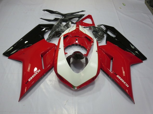 Red and White 07-14 Ducati Ducati 848 1098 1198 Fairings Red and White 07-14 Ducati Ducati 848 1098 1198 Fairings