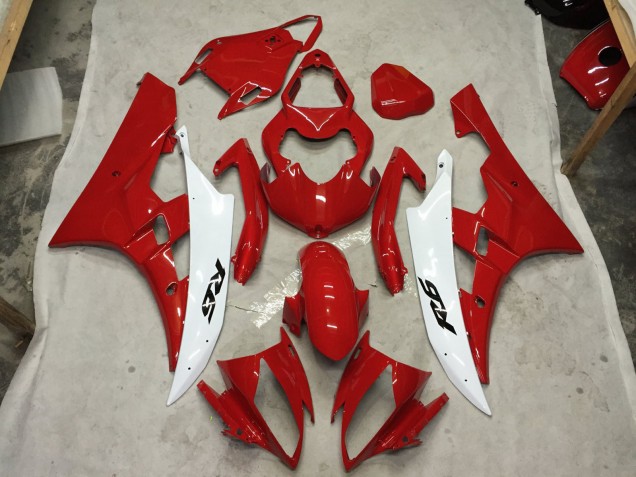 Red and White C2W 06-07 Yamaha R6 Fairings Red and White C2W 06-07 Yamaha R6 Fairings