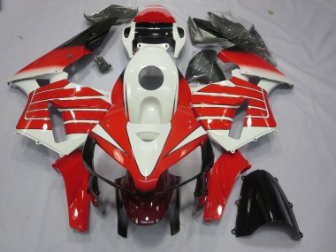 Red and White Large Stripe 05-06 Honda CBR600RR Fairings