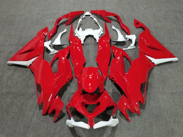 Red with White 19-23 Kawasaki ZX6R Fairings Red with White 19-23 Kawasaki ZX6R Fairings