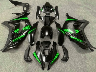 Satin Black & Green 16-19 Kawasaki ZX10R Fairings