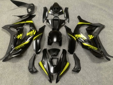 Satin Black & Yellow 16-19 Kawasaki ZX10R Fairings