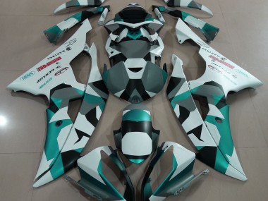 Seafoam Green Snow Camo 08-16 Yamaha R6 Fairings