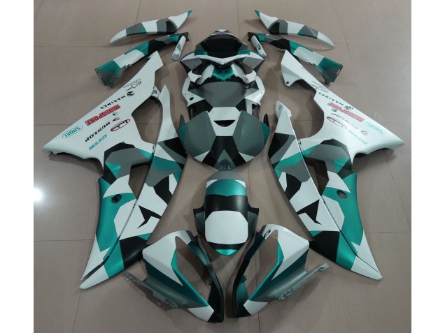 Seafoam Green Snow Camo 08-16 Yamaha R6 Fairings Seafoam Green Snow Camo 08-16 Yamaha R6 Fairings