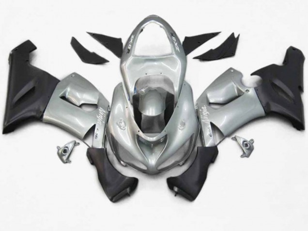 Silver Black Matte 05-06 Kawasaki ZX6R Fairings Silver Black Matte 05-06 Kawasaki ZX6R Fairings