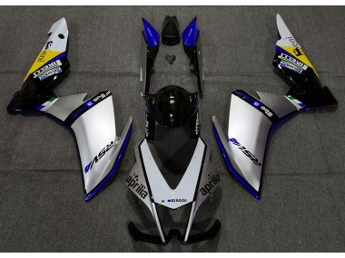 Silver Pirelli & Blue 10-15 Aprilia RSV4 1000 Fairings