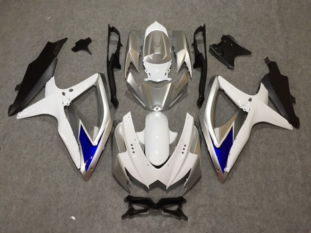 Silver White Blue 08-10 Suzuki GSXR 600-750 Fairings Silver White Blue 08-10 Suzuki GSXR 600-750 Fairings