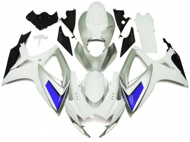 Silver White and Blue Gloss Style 06-07 Suzuki GSXR 600-750 Fairings Silver White and Blue Gloss Style 06-07 Suzuki GSXR 600-750 Fairings