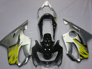 Silver Yellow and Black 99-00 Honda CBR600 F4 Fairings