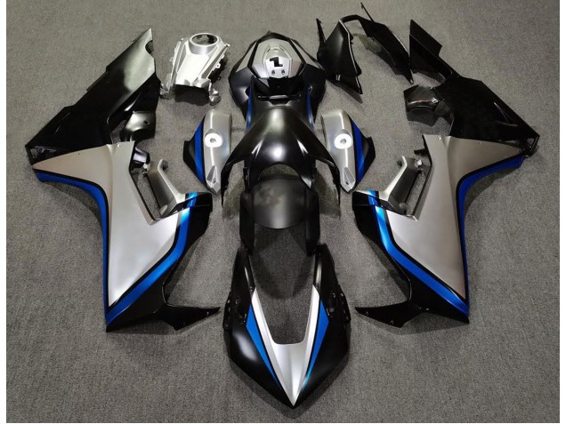 Silver and Black & Blue 17-23 Honda CBR1000RR Fairings Silver and Black & Blue 17-23 Honda CBR1000RR Fairings