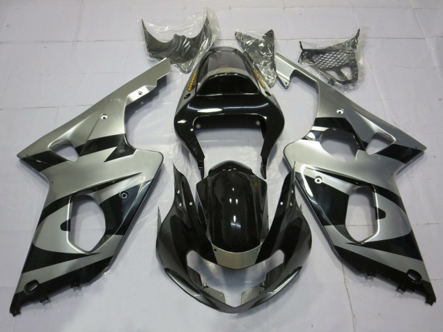 Silver and Black OEM Style 00-02 Suzuki GSXR 1000 Fairings Silver and Black OEM Style 00-02 Suzuki GSXR 1000 Fairings