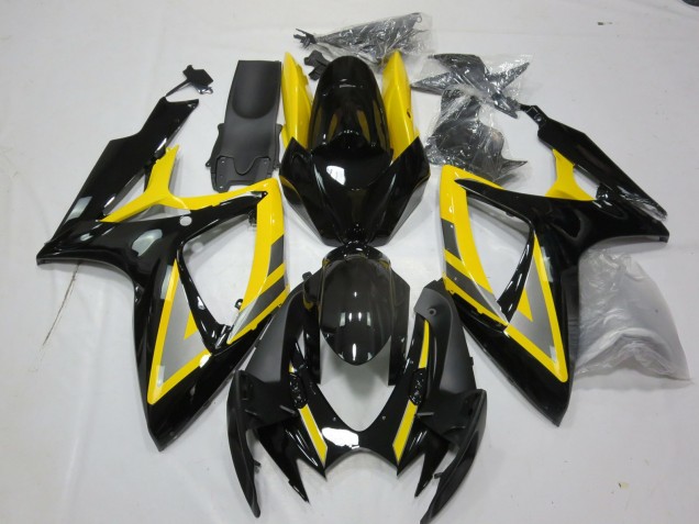 Silver and Black Yellow 06-07 Suzuki GSXR 600-750 Fairings Silver and Black Yellow 06-07 Suzuki GSXR 600-750 Fairings