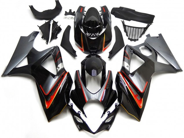 Silver and Black with Red 07-08 Suzuki GSXR 1000 Fairings Silver and Black with Red 07-08 Suzuki GSXR 1000 Fairings
