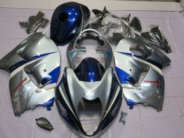 Silver and Blue 97-07 Suzuki GSXR 1300 Hayabusa Fairings