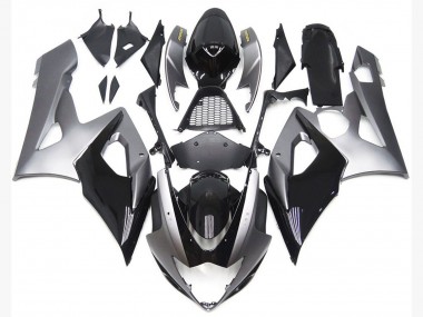 Silver and Gloss Black Style 05-06 Suzuki GSXR 1000 Fairings