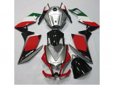 Silver and Red 12-15 Aprilia RS4 125 Fairings