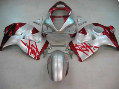 Silver and Red 97-07 Suzuki GSXR 1300 Hayabusa Fairings