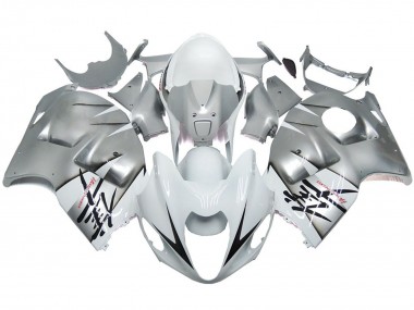 Silver and White Gloss OEM Style 97-07 Suzuki GSXR 1300 Hayabusa Fairings