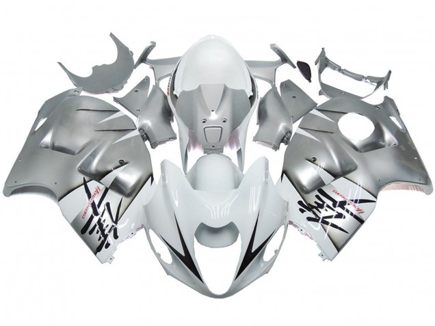 Silver and White Gloss OEM Style 97-07 Suzuki GSXR 1300 Hayabusa Fairings Silver and White Gloss OEM Style 97-07 Suzuki GSXR 1300 Hayabusa Fairings
