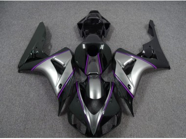Silver with Dark Purple Pin Stripe 06-07 Honda CBR1000RR Fairings