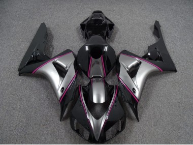 Silver with Pink Pin Stripe 06-07 Honda CBR1000RR Fairings