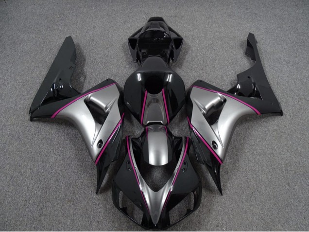 Silver with Pink Pin Stripe 06-07 Honda CBR1000RR Fairings Silver with Pink Pin Stripe 06-07 Honda CBR1000RR Fairings