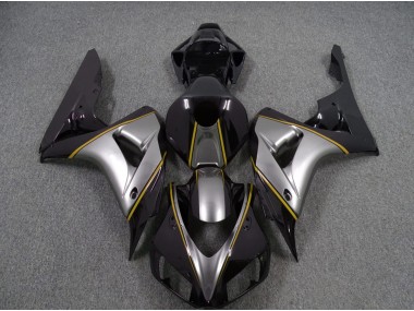 Silver with Yellow Pin Stripe 06-07 Honda CBR1000RR Fairings