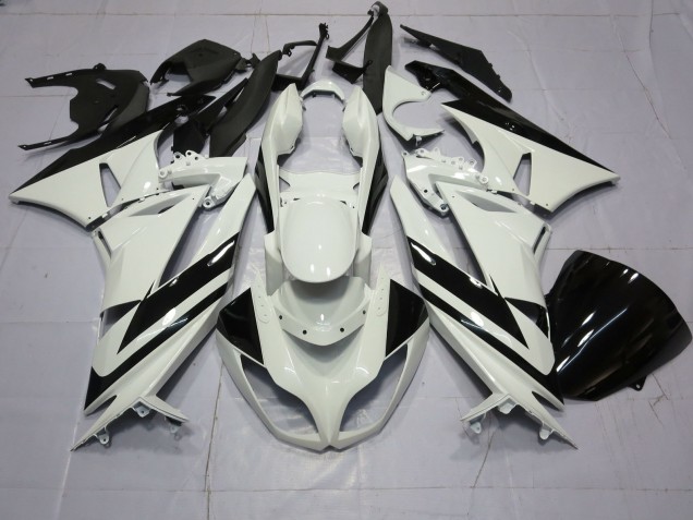 Special White Black 09-12 Kawasaki ZX6R Fairings Special White Black 09-12 Kawasaki ZX6R Fairings