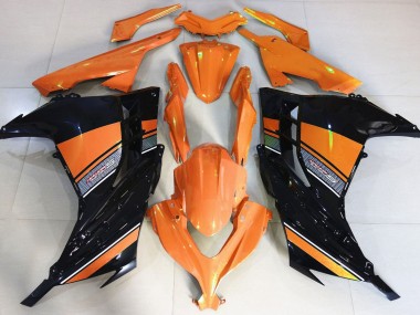 Sunrise Orange and Black 13-18 Kawasaki Ninja 300 Fairings