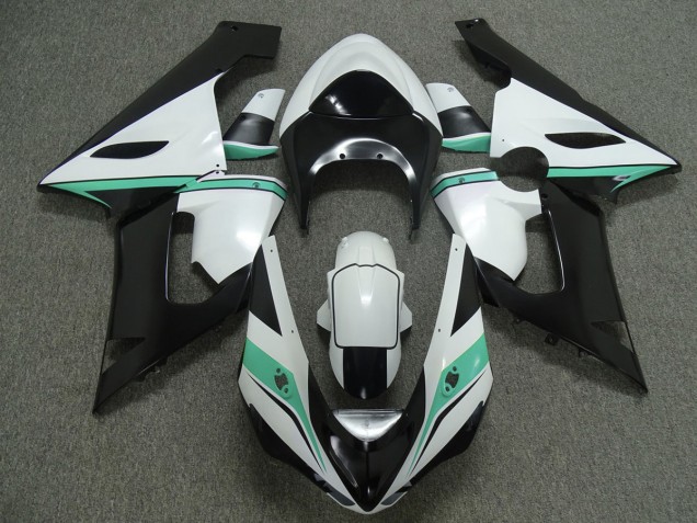 Teal White and Black 05-06 Kawasaki ZX6R Fairings Teal White and Black 05-06 Kawasaki ZX6R Fairings