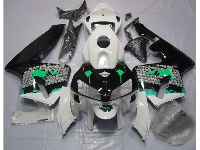 Turquoise Splatter on Gloss Black 05-06 Honda CBR600RR Fairings Turquoise Splatter on Gloss Black 05-06 Honda CBR600RR Fairings