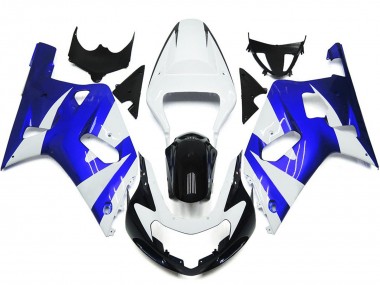 Vibrant Blue and White OEM Style 01-03 Suzuki GSXR 600-750 Fairings