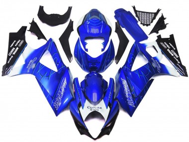 Vibrant Blue with White Corona 07-08 Suzuki GSXR 1000 Fairings