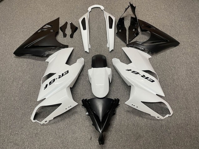 White Black Logo 09-11 Kawasaki Ninja 650R Fairings White Black Logo 09-11 Kawasaki Ninja 650R Fairings