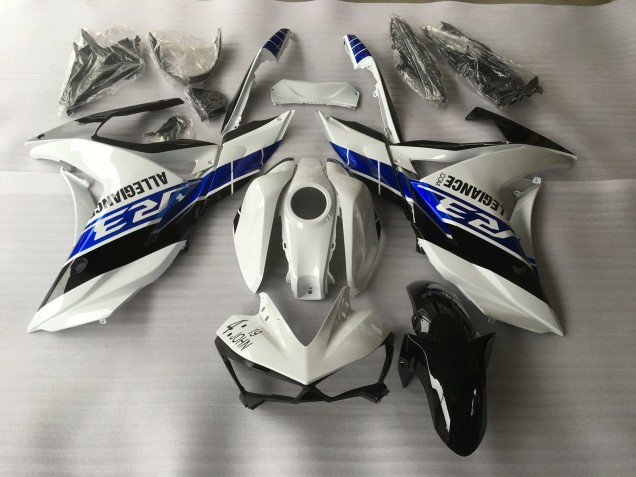 White Blue and Black 15-18 Yamaha R3 Fairings White Blue and Black 15-18 Yamaha R3 Fairings