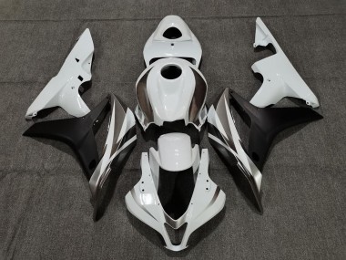 White Graphite and Black 07-08 Honda CBR600RR Fairings