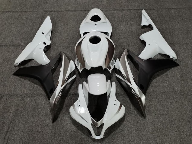 White Graphite and Black 07-08 Honda CBR600RR Fairings White Graphite and Black 07-08 Honda CBR600RR Fairings