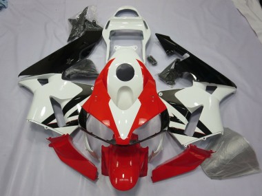 White Red and Black 03-04 Honda CBR600RR Fairings