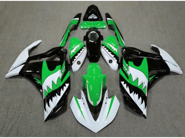 White Shark & Green 15-18 Yamaha R3 Fairings White Shark & Green 15-18 Yamaha R3 Fairings