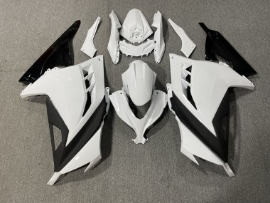 White and Black Sharp Gloss 13-18 Kawasaki Ninja 300 Fairings