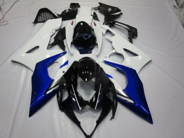 White and Blue 05-06 Suzuki GSXR 1000 Fairings