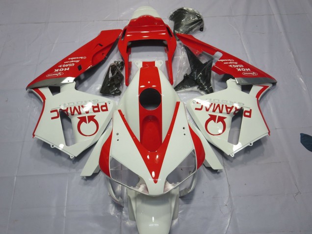 White and Red Pramac 03-04 Honda CBR600RR Fairings White and Red Pramac 03-04 Honda CBR600RR Fairings