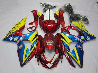 Yellow Red and Blue 09-16 Suzuki GSXR 1000 Fairings