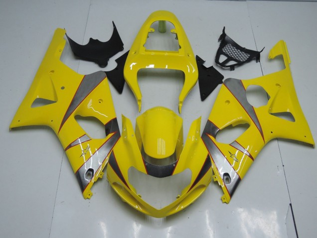 Yellow and Silver 00-02 Suzuki GSXR 1000 Fairings Yellow and Silver 00-02 Suzuki GSXR 1000 Fairings