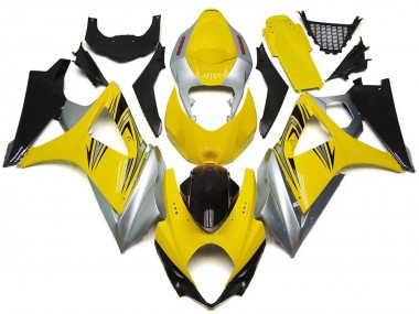 Yellow and Silver OEM Style 07-08 Suzuki GSXR 1000 Fairings